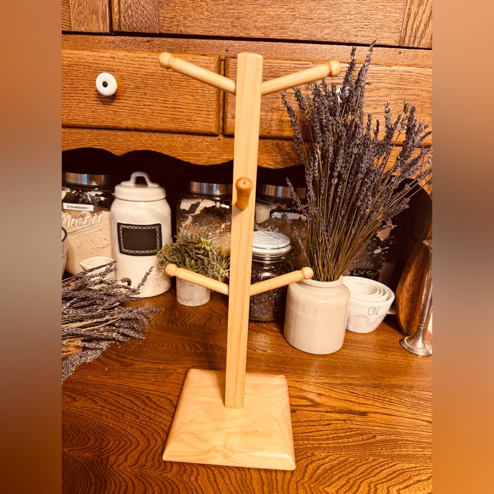 Wooden Mug Tree Stand or use for jewelry or other organizing or repurposing